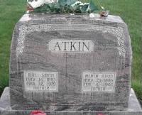 Headstone of Mae (SMITH) ATKIN and Heber ATKIN