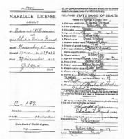 Back of marriage certificate for Edmond Bresnan and Chalice Ground.