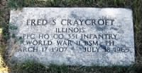 Fred Scott Craycroft, grave marker.