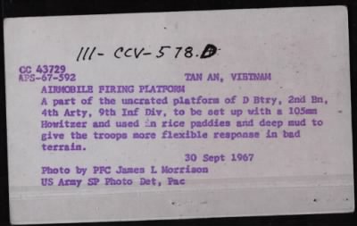 Battery D / 2nd Battalion / 4th Artillery / 9th Infantry Division > CC43729