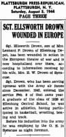 Thumbnail for Sgt. Ellsworth Drown Wounded in Europe