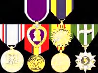 Medals: Purple Heart, Air, Good Conduct, Vietnam Service, Vietnam Campaign, Nat Def