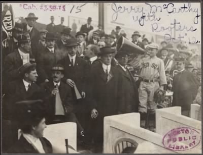 McGreevey Collection > Jerry McCarthy with Rooters, 1912 World Series