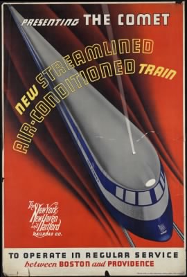 Thumbnail for Travel Posters > Presenting the comet. New streamlined air-conditioned train