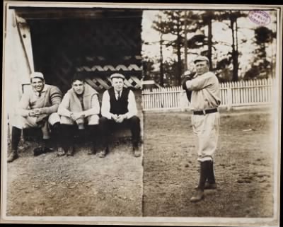 McGreevey Collection > Cy Young Pitching/spectators in dugout