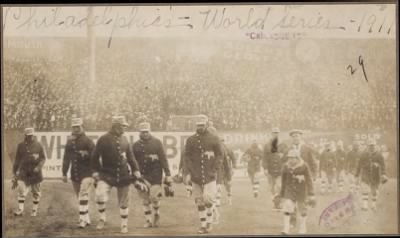 McGreevey Collection > Philadelphia Athletics on field at Shibe Park, 1911 World Series