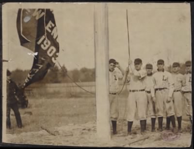 Thumbnail for McGreevey Collection > New England League team raises 1903 pennant