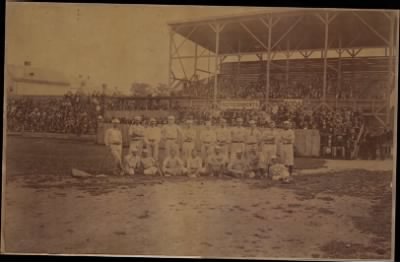 Thumbnail for McGreevey Collection > Philadelphia Athletics and Boston Red Stockings at the South End Grounds