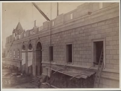 Thumbnail for Trustees' McKim Construction Photos > Boylston Street exterior, construction of the McKim Building