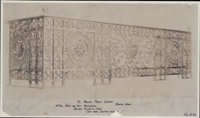 Thumbnail for Trustees' McKim Construction Photos > Cast iron railing for special library balconies