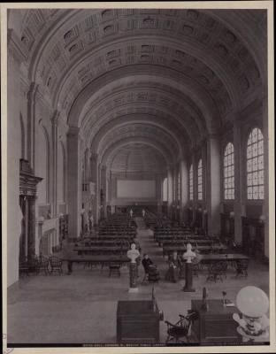 Thumbnail for Trustees' McKim Construction Photos > Bates Hall, looking North, construction of the McKim Building