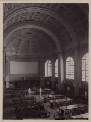 Thumbnail for Trustees' McKim Construction Photos > Bates Hall looking northeast, construction of the McKim Building