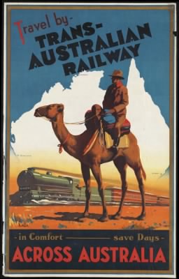 Travel Posters > Travel by Trans-Australian Railway across Australia