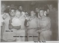 Harry Yoa and the "guys" at the Mess Hall/Corsica, 1944