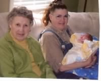 Alta Ennis, 2nd child/daughter Barbi with 1st Great Grandchild, (girl), Alexis.