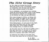 321st Bomb Group Poem written by Sgt Salvatore A Orio, Jr.