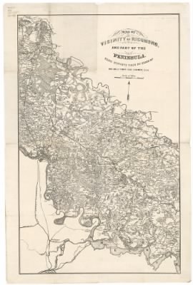 Thumbnail for Richmond > Map of the vicinity of Richmond, and part of the peninsula / from surveys made by order of Maj. Gen. J.F. Gilmer Chief Engineer, CSA.