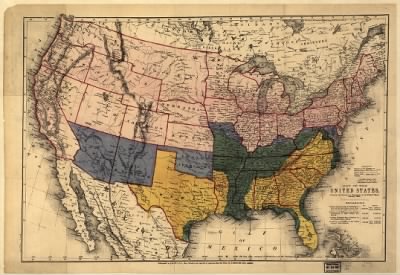 United States, war maps > Map of the United States, showing the territory in possession of the Federal Union, January, 1864.