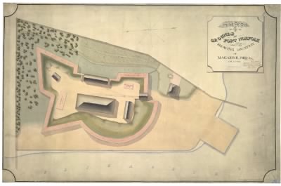 Fort Norfolk > Plan of grounds at Fort Norfolk showing location of magazine pier, &c., June 30th, 1860 / surveyed and drawn under direction of C. Browne, civ. engr., by C.E. Cassell.