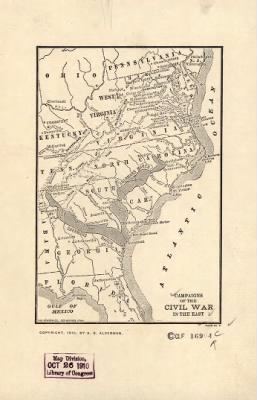 Thumbnail for United States, campaigns > Campaigns of the Civil War in the East.