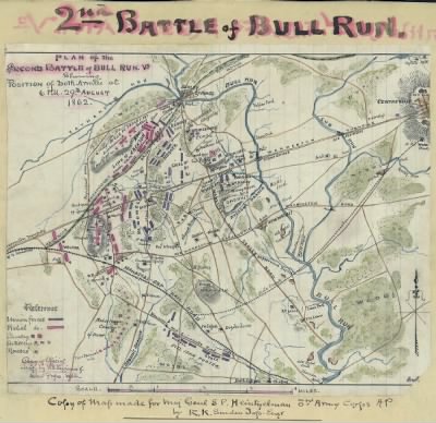 Bull Run, 2nd Battle of (Manassas) > Plan of the Second Battle of Bull Run, Va. Showing position of both armies at 6 p.m. 29th august 1862.