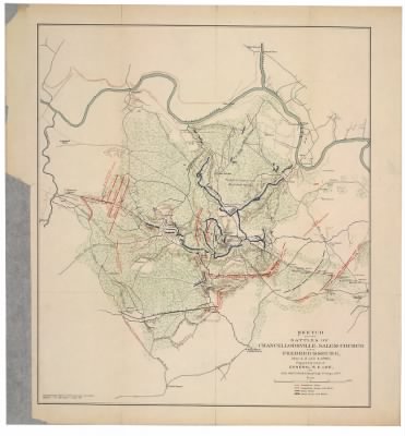 Thumbnail for Chancellorsville, Fredericksburg and Salem Church > Sketch of the battles of Chancellorsville, Salem Church, and Fredericksburg, May 2, 3, and 4, 1863 / prepared by order of General R. E. Lee, by Jed. Hotchkiss, Topogl. Engr. 2d Corps, A.N.V.