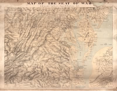 Middle Atlantic States, seat of war > Map of the seat of war / lithographed by Evans & Cogswell.