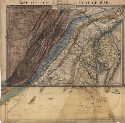 Delaware, Maryland, Pennsylvania > Map of the seat of war. Maryland & Delaware with parts of Pennsylvania. Showing the railroads. [1861-65]