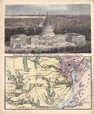 Virginia, Washington DC > Topographical map of Virginia between Washington and Manassas Junction.
