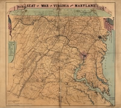 Maryland and Virginia, seat of war > New map of the seat of war in Virginia and Maryland Drawn by J. G. Bruff. Lith of Lang & Cooper, New York.