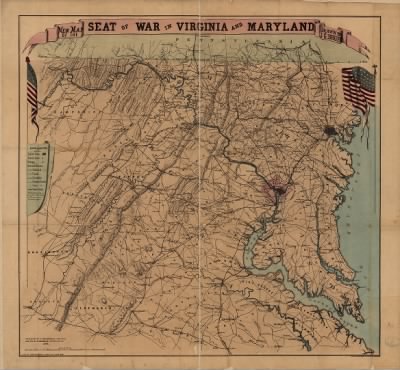 Maryland and Virginia, seat of war > New map of the seat of war in Virginia and Maryland Drawn by J. G. Bruff. Lith of Lang & Cooper, New York.