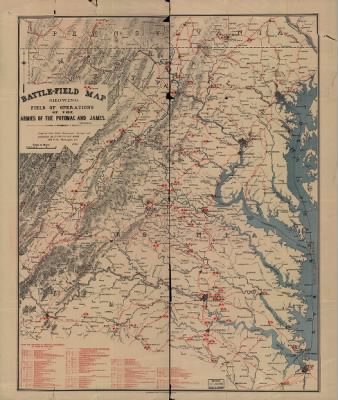Army of the Potomac > Battle-field map showing field of operations of the Armies of the Potomac and James Compiled from latest government surveys and published by J. C. & C. G. Van Hook. A. B. Graham, photo-lith., Washington, D. C.