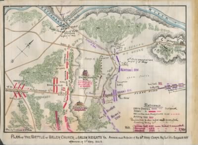 Salem Church, Battle of > Plan of the battle of Salem Church or Salem Heights, Va. Attack and repulse of the 6th Army Corps, Maj. Genl. John Sedgwick, U.S.A., afternoon of 3rd May 1863.