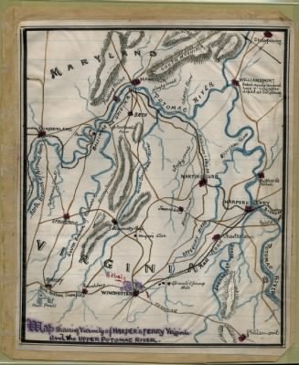 Harper's Ferry > Map shewing [sic] vicinity of Harper's Ferry, Virginia, and the upper Potomac River.