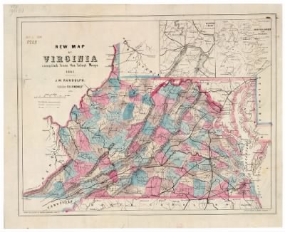 Virginia, West Virginia > New map of Virginia : compiled from the latest maps / drawn and colored by Husted & Nenning ; lith. of Hoyer & Ludwig.