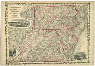Delaware, Maryland, Pennsylvania, Virginia > Johnson's Pennsylvania, Virginia, Delaware, and Maryland / by Johnson & Browning.