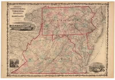 Delaware, Maryland, Pennsylvania, Virginia > Johnson's Pennsylvania, Virginia, Delaware, and Maryland / by Johnson & Browning.