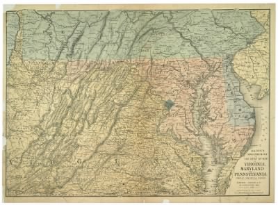 Maryland, Pennsylvania, Virginia > Bacon's topographical map of the seat of war in Virginia, Maryland and Pennsylvania / compiled from official surveys.