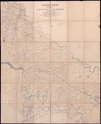 Thumbnail for Richmond > Map of the vicinity of Richmond and part of the Peninsula / from surveys made under the direction of A. H. Campbell, Capt: P.E.C.S.A. in charge Topographl. Dept., D.N.V. 1864.