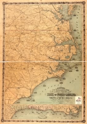 North Carolina, eastern > Colton's new topographical map of the eastern portion of the state of North Carolina with part of Virginia & South Carolina from the latest & best authorities.
