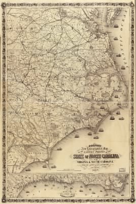 North Carolina, eastern > Colton's New topographical map of the eastern portion of the state of North Carolina : with part of Virginia & South Carolina, from the latest & best authorities / published by J. H. Colton.