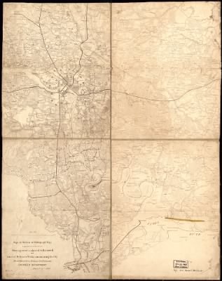 Thumbnail for Richmond > Copy of section of photograph map captured from the enemy, showing country adjacent to Richmond and lines of defensive works surrounding the city. / Head Quarters, Army of the Potomac, Engineer Department, August 18th, 1864.