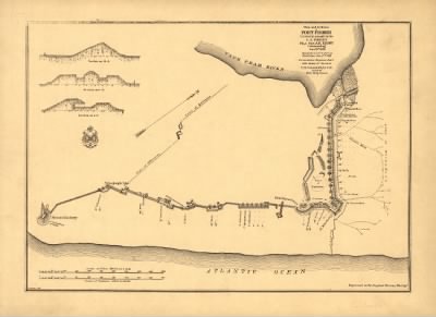 Fort Fisher > Plan and sections of Fort Fisher, carried by assault by the U.S. forces, Maj. Gen. A.H. Terry commanding, Jan. 15th, 1865.