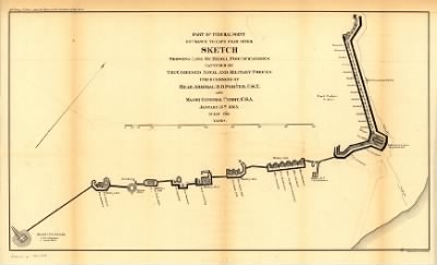 Fort Fisher > Part of Federal point entrance to Cape Fear River. Sketch showing line of rebel forifications captured by the combined naval and military forces under command of Rear Admiral D. D. Porter, U.S.N. and Major General Terry, U.S.