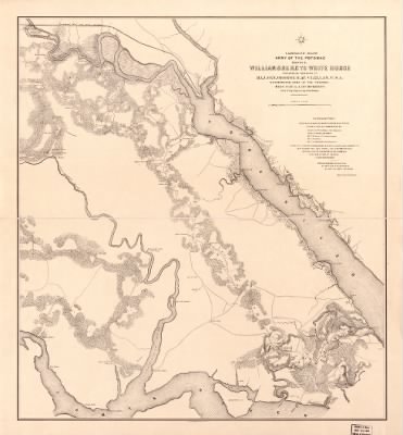 Peninsular Campaign > Williamsburg to White House / prepared by command of Maj. Gen. George B. McClellan, U.S.A., commanding Army of the Potomac. Brig. Gen. A. A. Humphreys, Chief of Top. Engr's. Army of the Potomac ; compiled by Capt. H.L. Abbot,