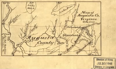 Augusta County > Map of Augusta Co., Virginia, 1738-1770 By Jed. Hotchkiss