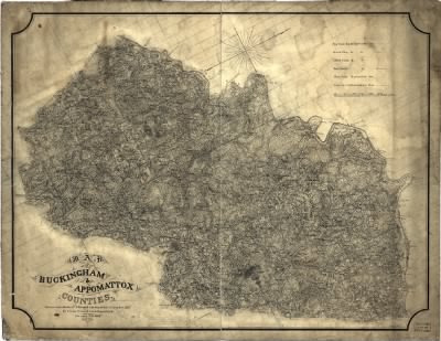 Appomattox and Buckingham Counties > Map of Buckingham & Appomattox counties / surveyed under direction of A.H. Campbell, Capt. Engrs. & Chief of Topogl. Dept. D.N.V. by Charles E. Cassell, Lieut. Engrs. P.A.C.S. December 25th, 1863.