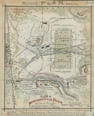 Andersonville Prison > Plan of Andersonville Prison, Sumter Co., Georgia. Drawn by R.K. Sneden, 40th N.Y. Vols. while a prisoner of war, March to Sept. 1864.