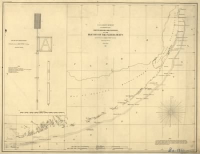 Florida Keys > Sketch showing the positions of the beacons on the Florida reefs erected by Lieut. James Totten, U.S. Army, Assistant, U.S.C.S.