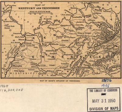 Kentucky, Tennessee > Map of Kentucky and Tennessee.